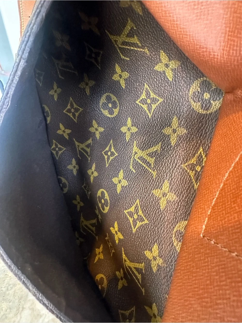 Louis Vuitton Monogram Canvas Crossbody with Tan Leather Trim